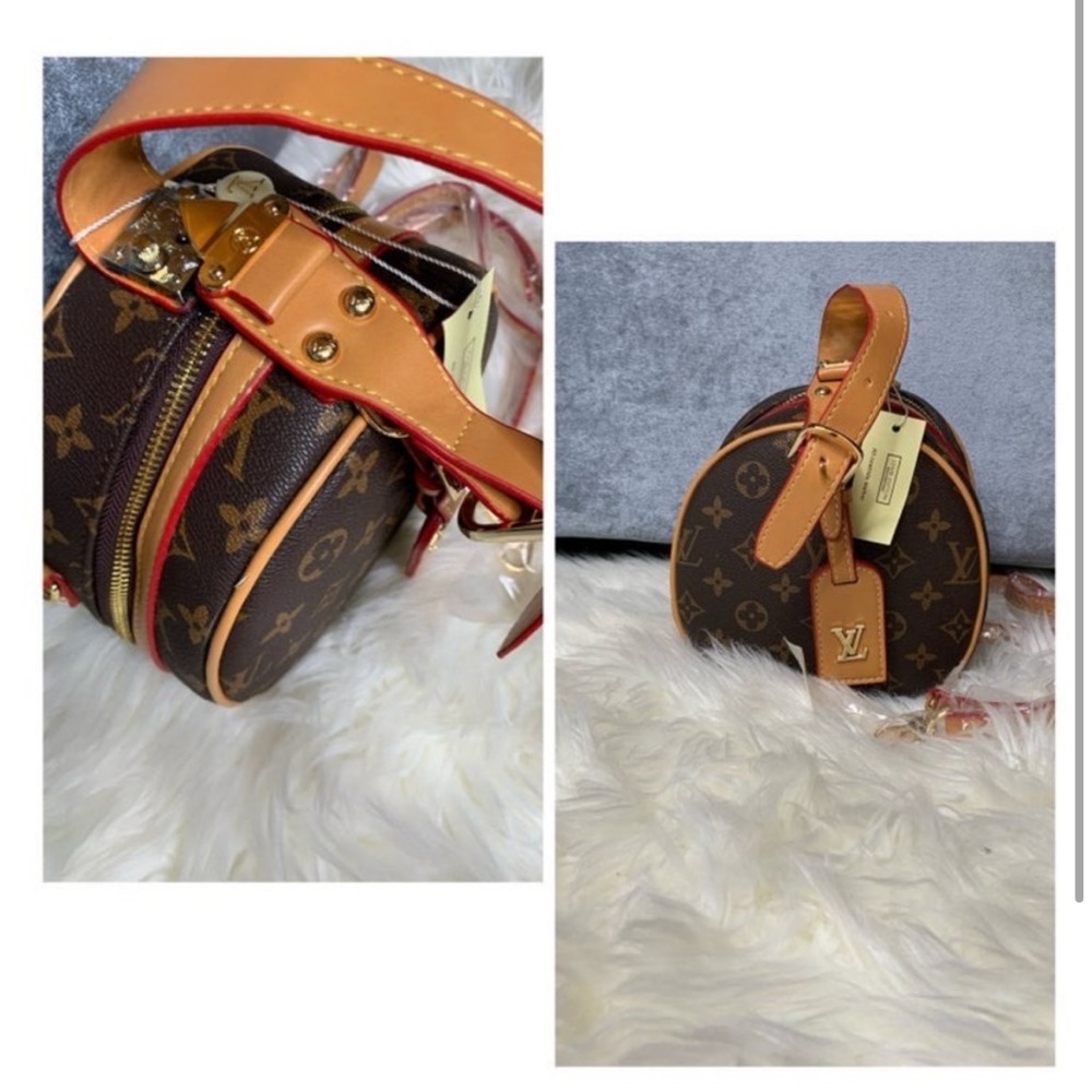 Large Leather Monogram Circle Bag